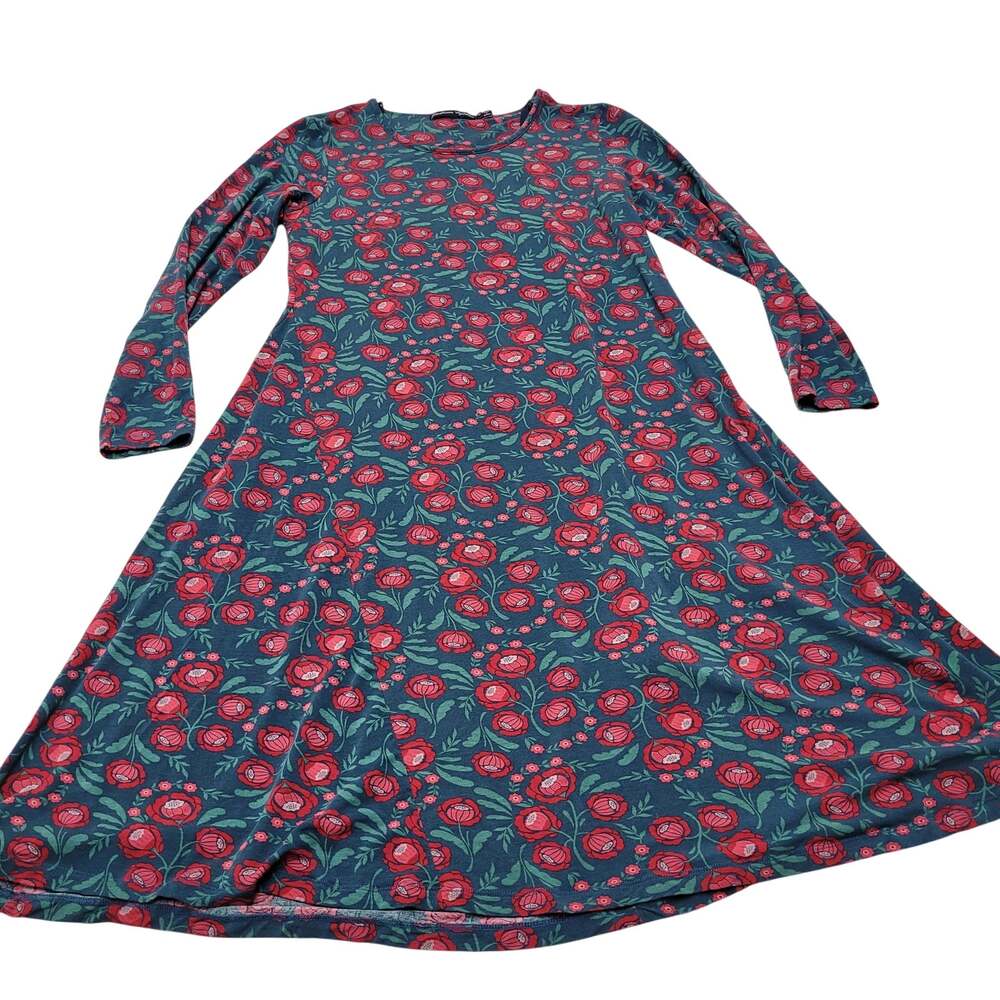 Gudrun Sjoden floral midi dress jersey knit long sleeve stretch boho